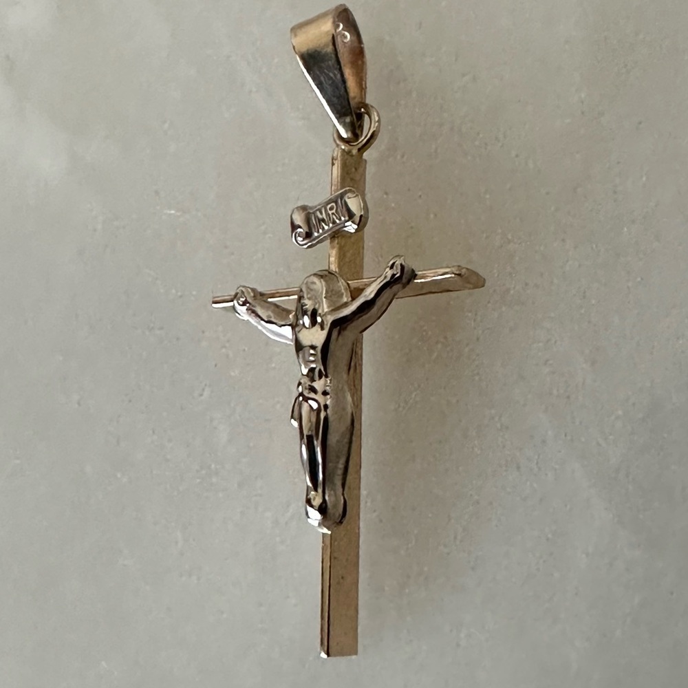 14k Solid Gold Jacmel Crucifix - Picture 5 of 12